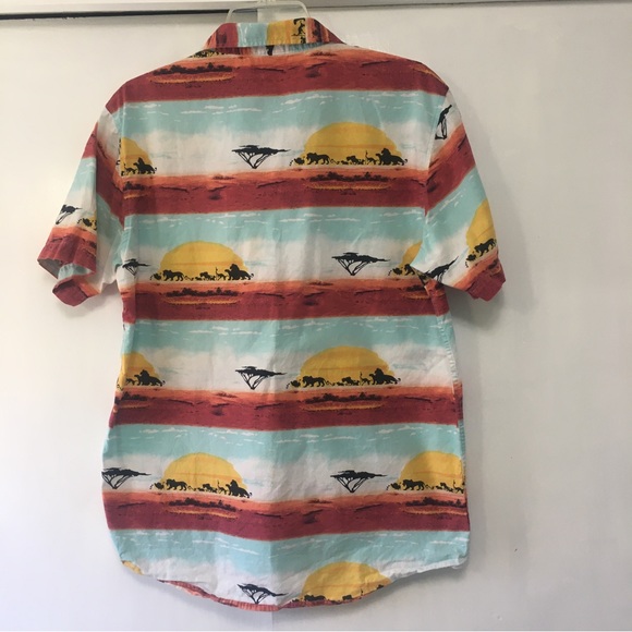 Disney Vintage Lion King Button Down Short Sleeve Shirt Mens Medium - Picture 2 of 9